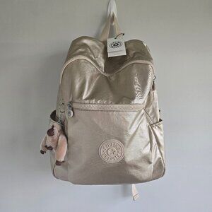 NEW Kipling Chuwy Gold Metallic Monkey Keychain Backpack